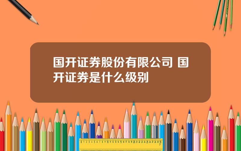 国开证券股份有限公司 国开证券是什么级别